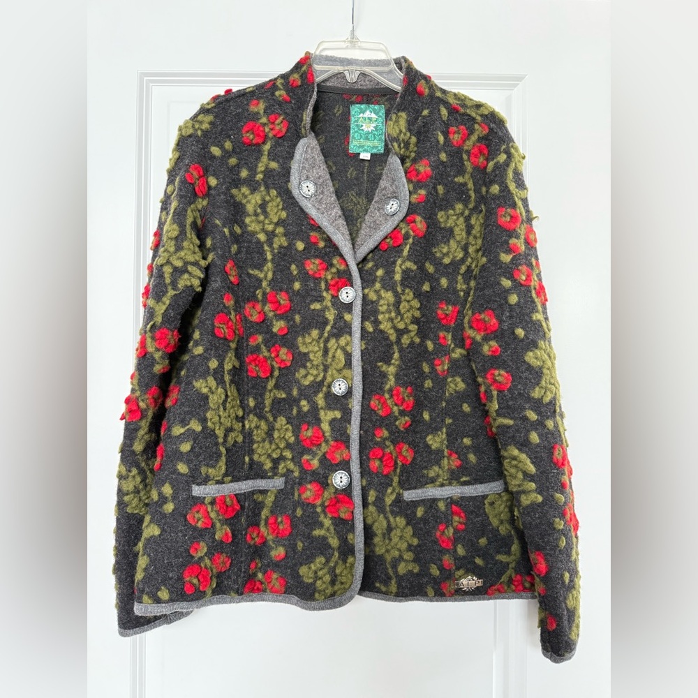 Boiled Wool Hand Embroidered Shirt Coat by Alp XXL